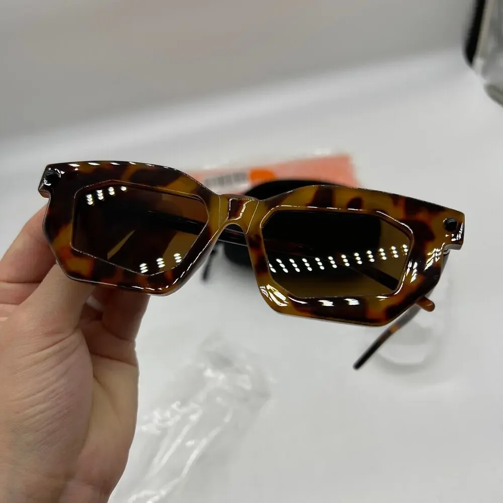 OQQ Fashion Sunglasses for Women Brown Color New in Box